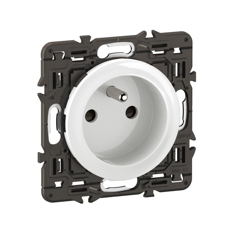 [LEG-CX0116] Legrand CX0116 - Prise 2P+T Céliane à vis spéciale rénovation enjoliveur Blanc et support