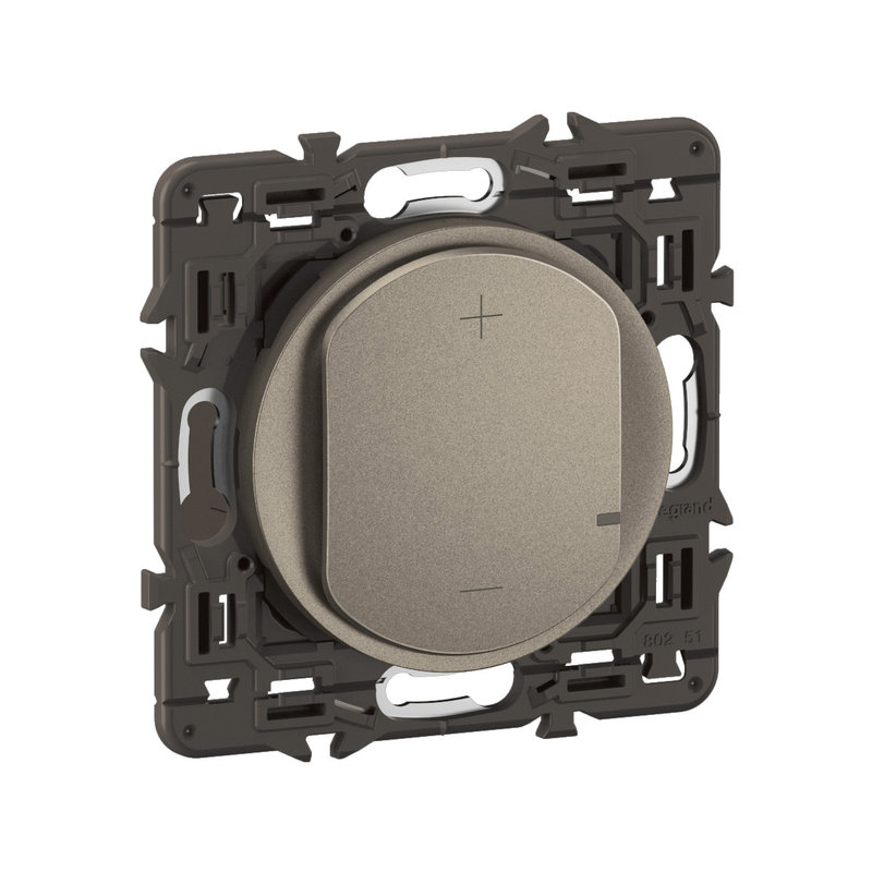 Legrand CY0060 - Variateur 2 fils Céliane toutes charges enjoliveur Titanium et support