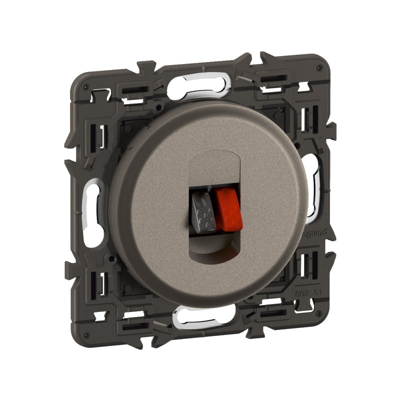 Legrand CY0311 - Prise haut-parleur Céliane enjoliveur Titanium et support