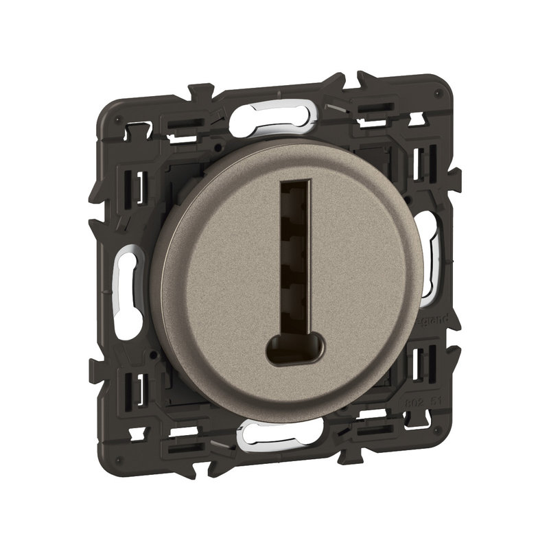 [LEG-CY0338] Legrand CY0338 - Prise téléphone Céliane 8 contacts - enjoliveur Titanium et support