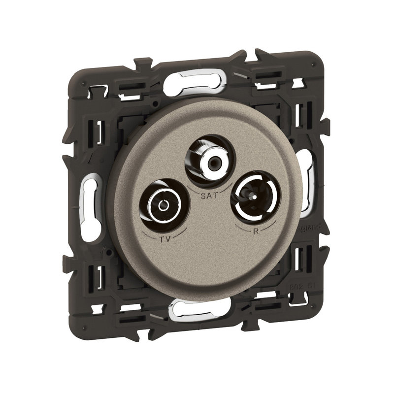 [LEG-CY0388] Legrand CY0388 - Prise TV R-SAT DAB+ Céliane - enjoliveur Titanium et support