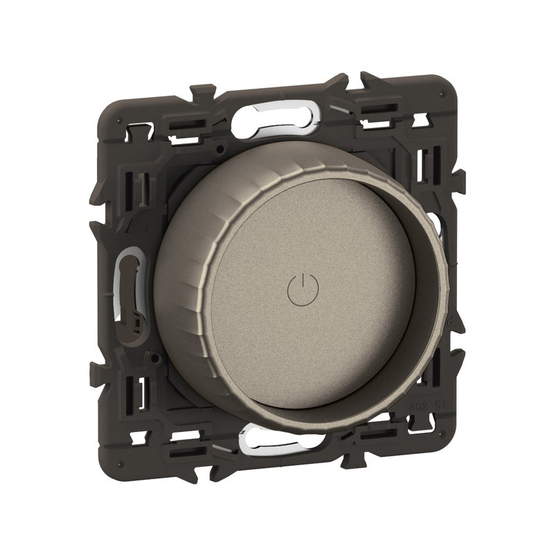 Legrand CY0408 - Variateur avec bague rotative 200W LED Céliane - enjoliveur Titanium et support