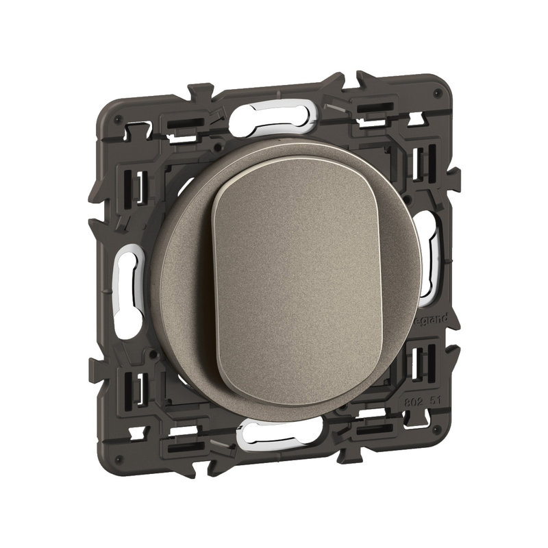 Legrand CY1001 - Interrupteur lumineux Céliane 10AX enjoliveur Titanium, support et voyant