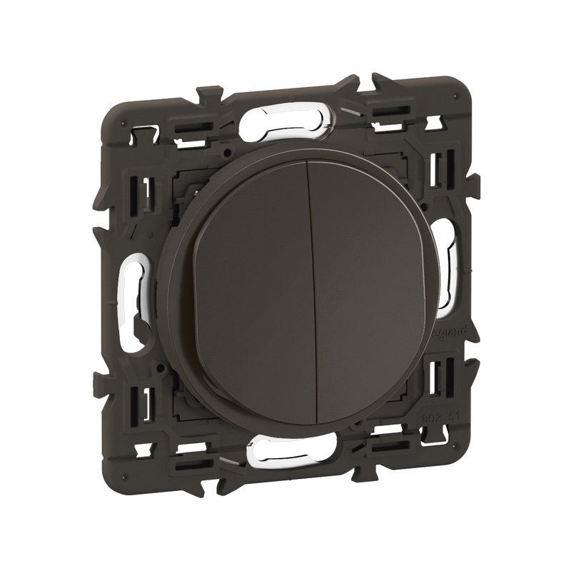 Legrand CZ0037 - Interrupteur ou va-et-vient + poussoir Céliane enjoliveur Noir et support