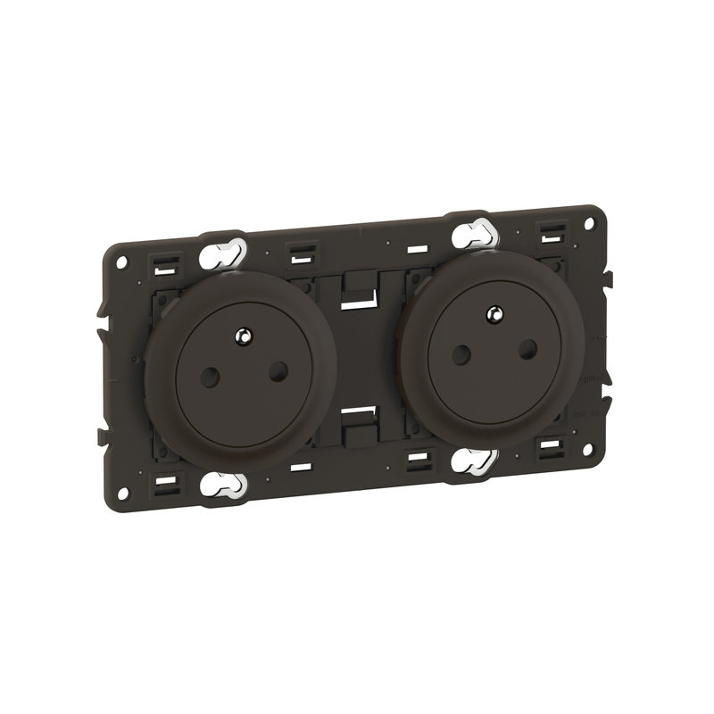 [LEG-CZ0112] Legrand CZ0112 - Double prise 2P+T Surface Céliane précâblée enjoliveurs Noir et support