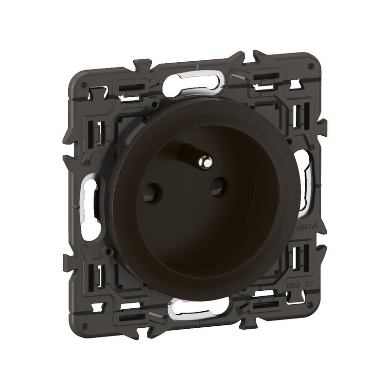 Legrand CZ0116 - Prise 2P+T Céliane à vis spéciale rénovation enjoliveur Noir et support