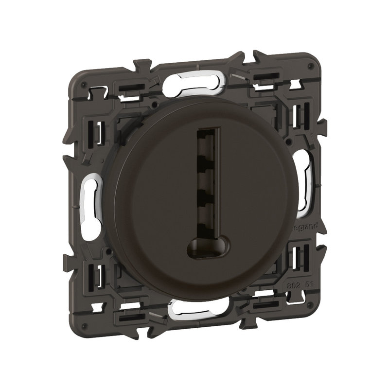 Legrand CZ0338 - Prise téléphone Céliane 8 contacts - enjoliveur Noir et support