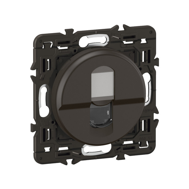Legrand CZ0345 - Prise RJ45 Céliane Catégorie 6 FTP - enjoliveur Noir et support