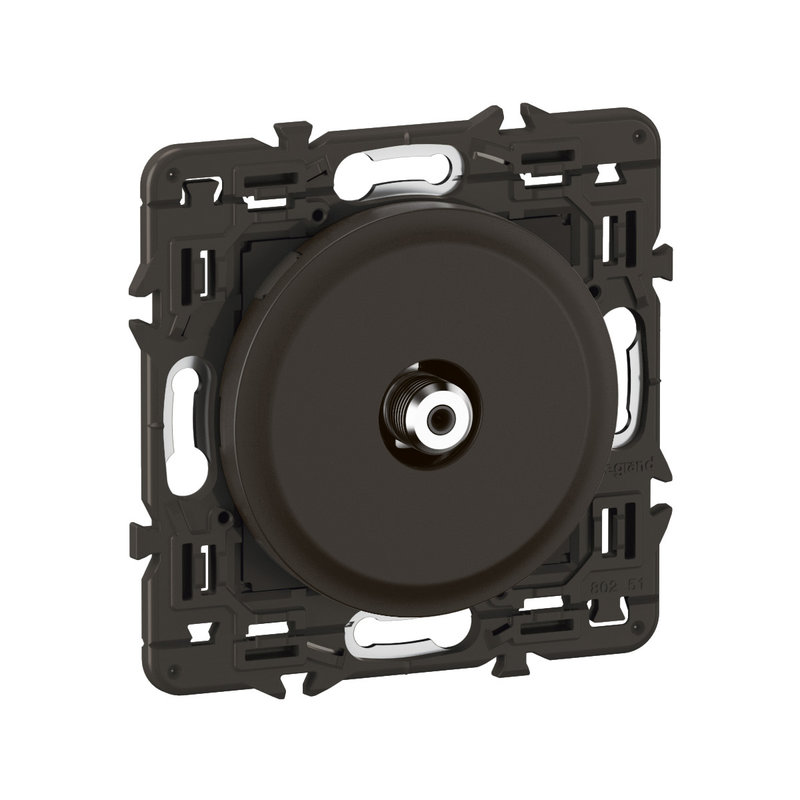 Legrand CZ0380 - Prise TV simple type F à visser Céliane - enjoliveur Noir et support
