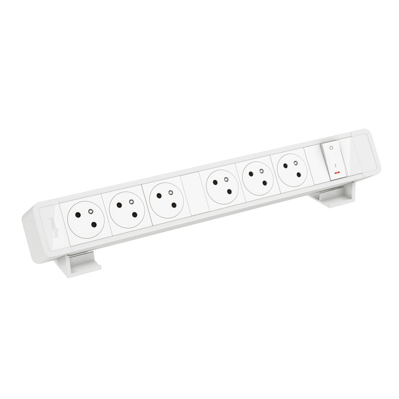 Legrand 655125WH - Bloc Bureau 6x2P+T F/B avec inter à raccorder - Blanc