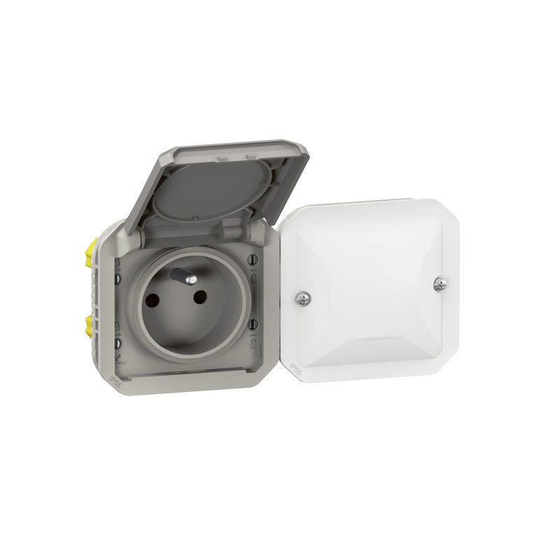 Legrand 069872L - Prise de courant connectée Plexo with Netatmo 2 postes gris