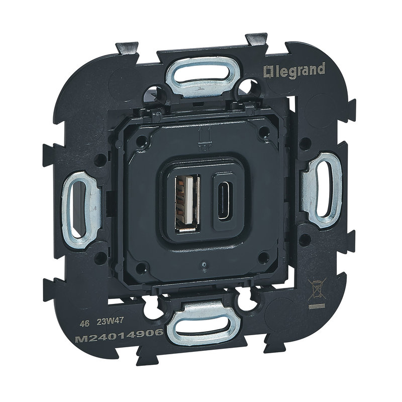 Legrand ARM67049 - Art d'Arnould prise double USB Type A+C - sans plaque