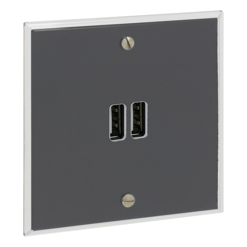 Legrand 67022 - Art d'Arnould univers Mémoire prise double USB 3A - cristal