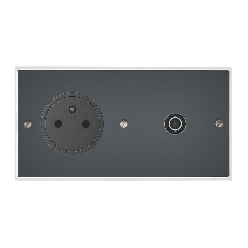 Legrand 67039 - Art d'Arnould univers Mémoire prise 2P+T 16A 250V et prise télévision - cristal