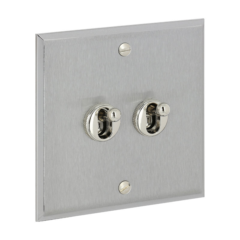 Legrand 67102 - Art d'Arnould univers Mémoire double va-et-vient à levier 10A - acier brossé