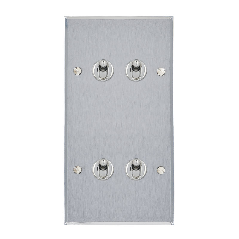Legrand 67108 - Art d'Arnould univers Mémoire 4 va-et-vient ou inter à levier 10A - acier brossé