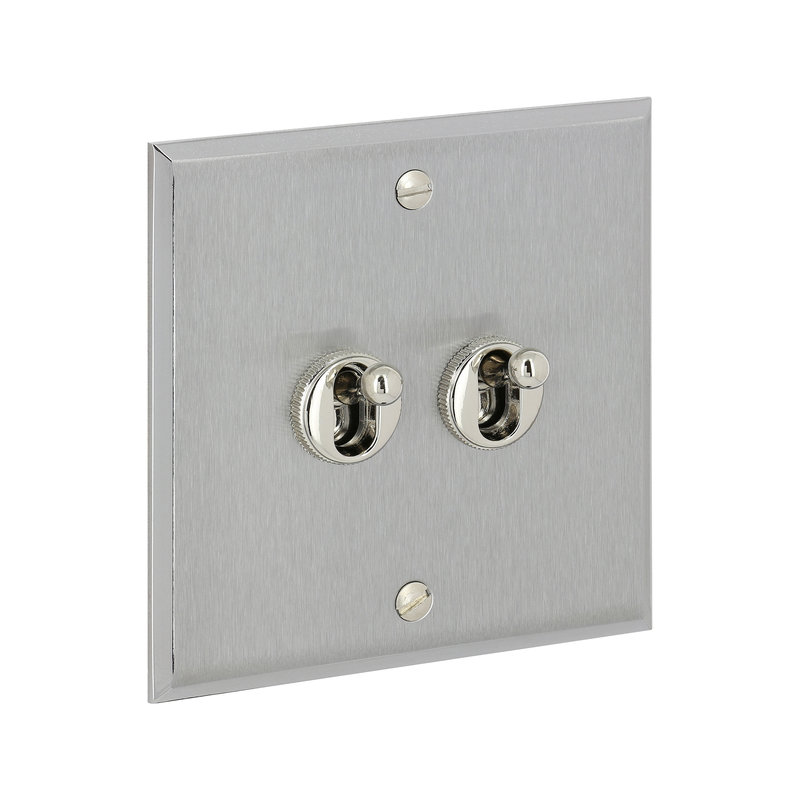 Legrand 67112 - Art d'Arnould univers Mémoire double poussoir à levier 6A - acier brossé