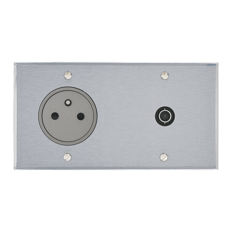 Legrand 67139 - Art d'Arnould univers Mémoire prise 2P+T 16A 250V + prise TV - acier brossé