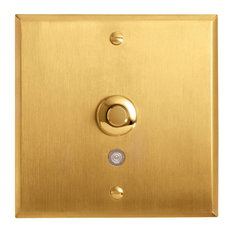 Legrand 67211 - Art d'Arnould univers Mémoire poussoir lumineux bouton rond 2A - or brossé