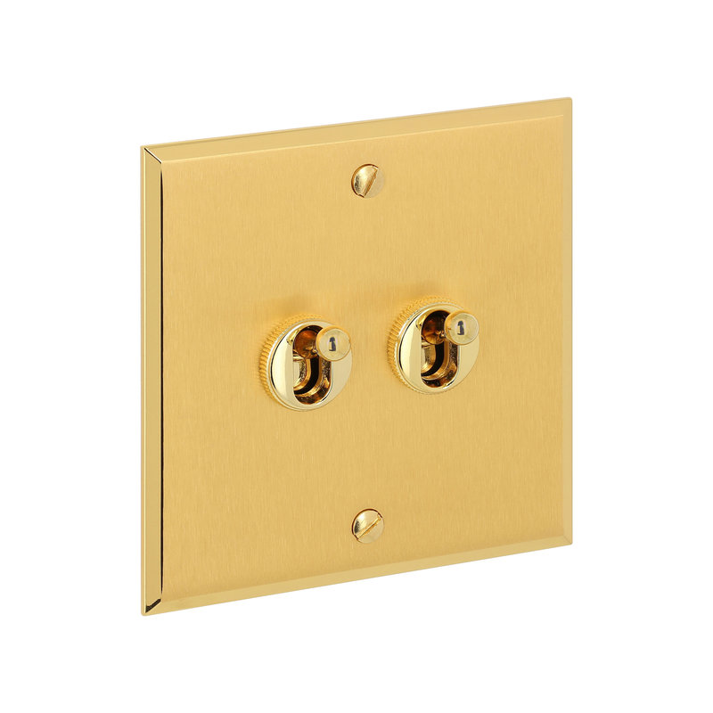Legrand 67212 - Art d'Arnould univers Mémoire double poussoir à levier 6A - or brossé