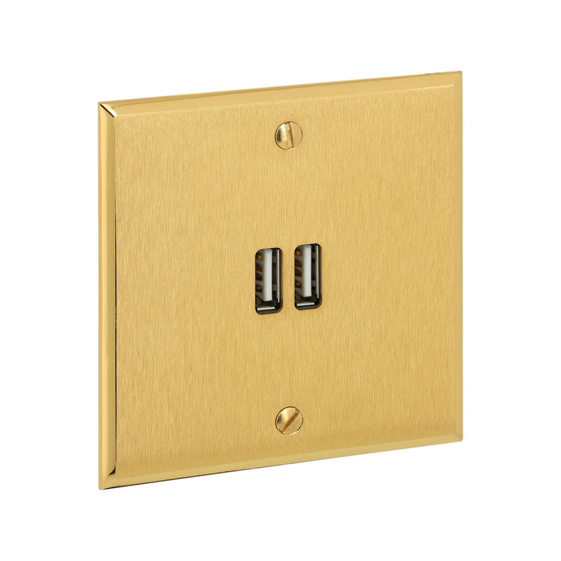 Legrand 67222 - Art d'Arnould univers Mémoire prise double USB 3A - or brossé
