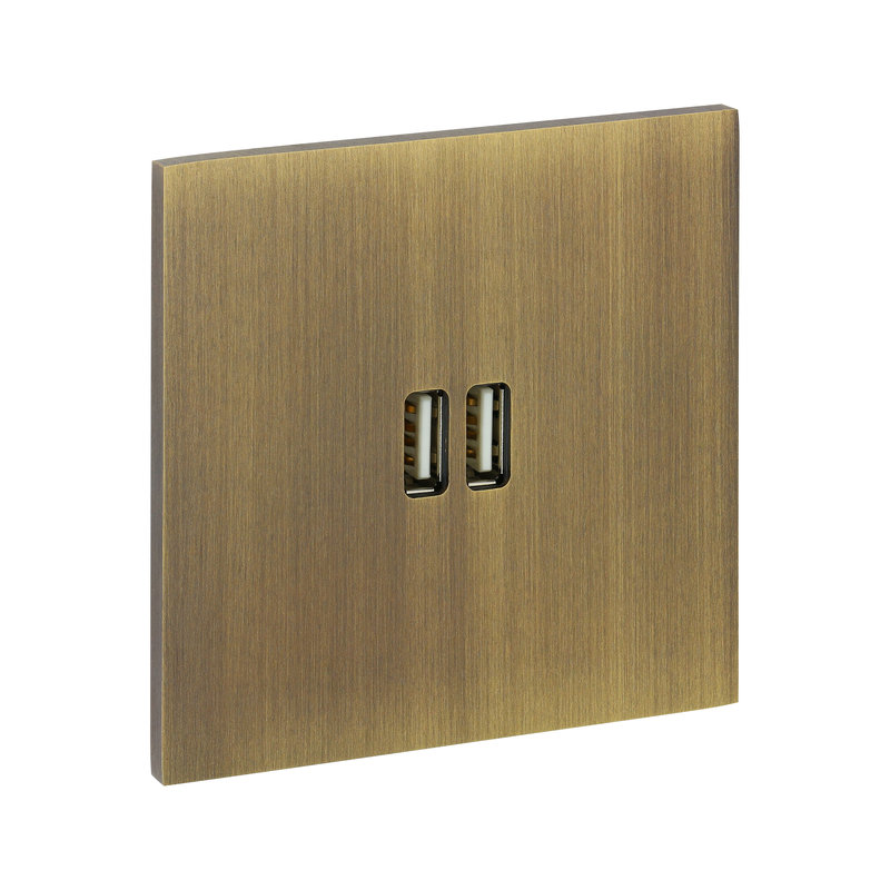 Legrand 67322 - Art d'Arnould univers Epure prise double USB 3A - bronze