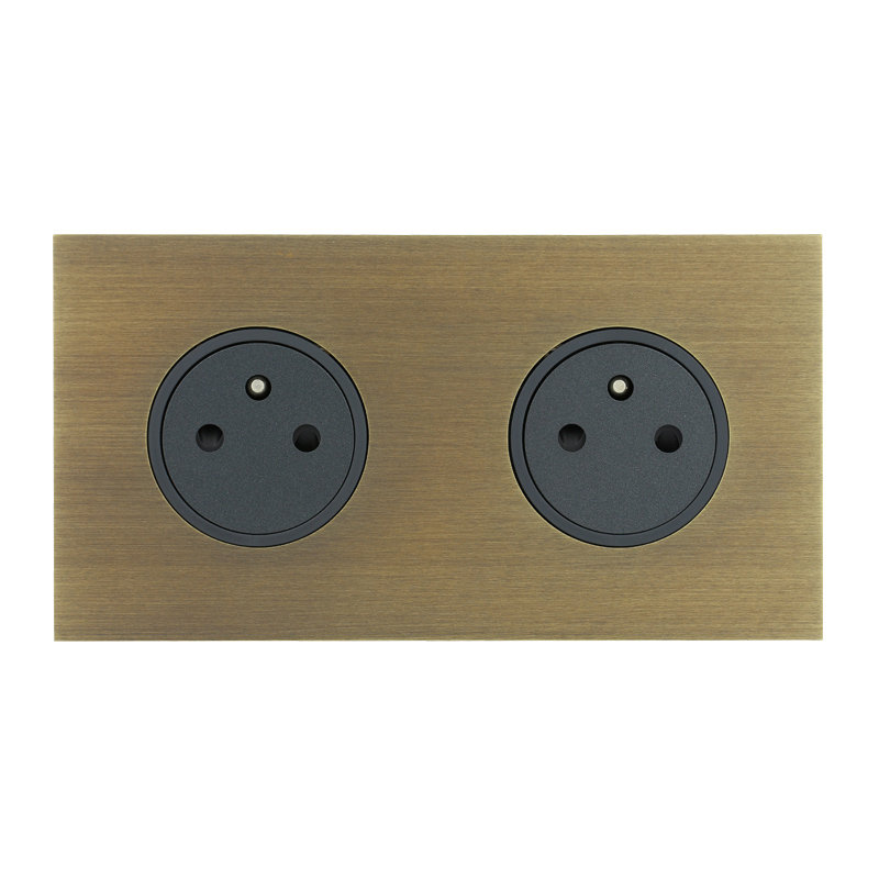 Legrand 67332 - Art d'Arnould univers Epure double prise de courant 2P+T 16A 250V - bronze