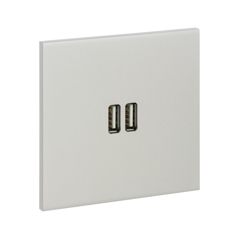 Legrand 67522 - Art d'Arnould univers Epure prise double USB 3A - acier satin