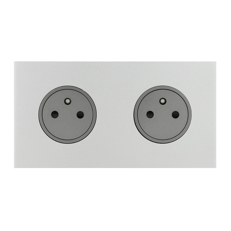 Legrand 67532 - Art d'Arnould univers Epure double prise de courant 2P+T 16A 250V - acier satin