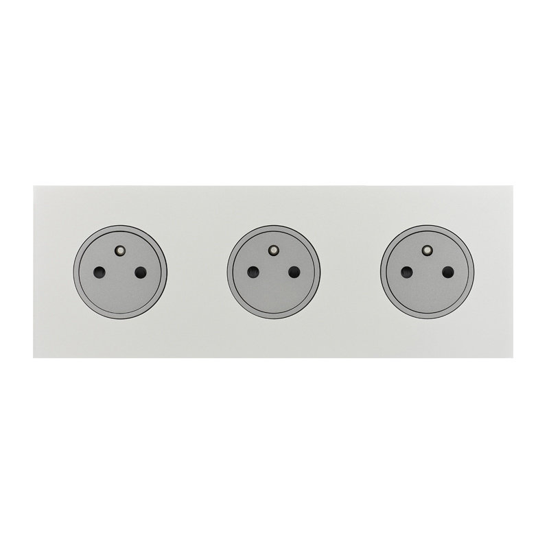 Legrand 67533 - Art d'Arnould univers Epure triple prise de courant 2P+T 16A 250V - acier satin