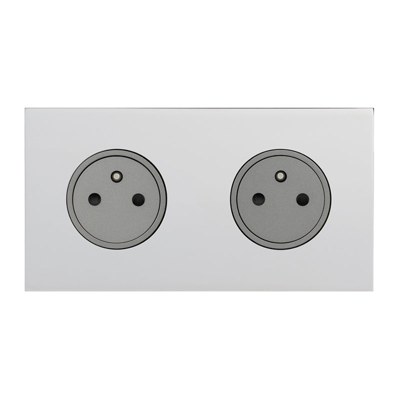 Legrand 67632 - Art d'Arnould univers Epure double prise de courant 2P+T 16A 250V - acier miroir
