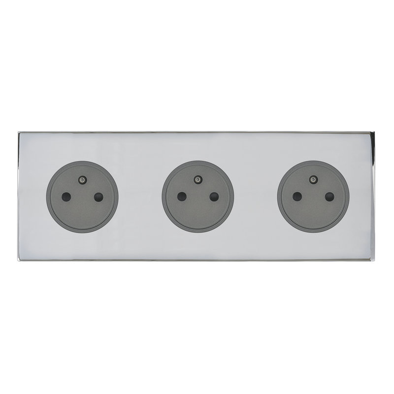 Legrand 67633 - Art d'Arnould univers Epure triple prise de courant 2P+T 16A 250V - acier miroir
