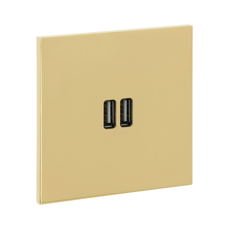 Legrand 67722 - Art d'Arnould univers Epure prise double USB 3A - or miroir