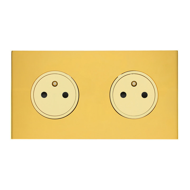 Legrand 67732 - Art d'Arnould univers Epure double prise de courant 2P+T 16A 250V - or miroir