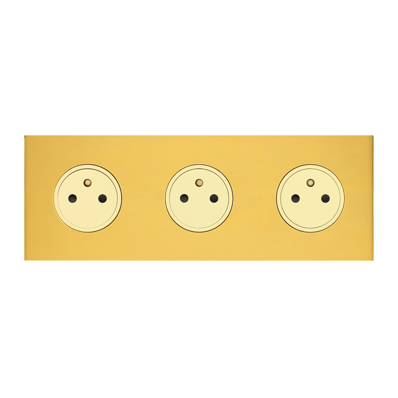 Legrand 67733 - Art d'Arnould univers Epure triple prise de courant 2P+T 16A 250V - or miroir