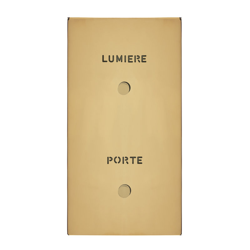 Legrand 67793 - Art d'Arnould univers Epure poussoir lumineux "Porte" et "Lumière" - or miroir