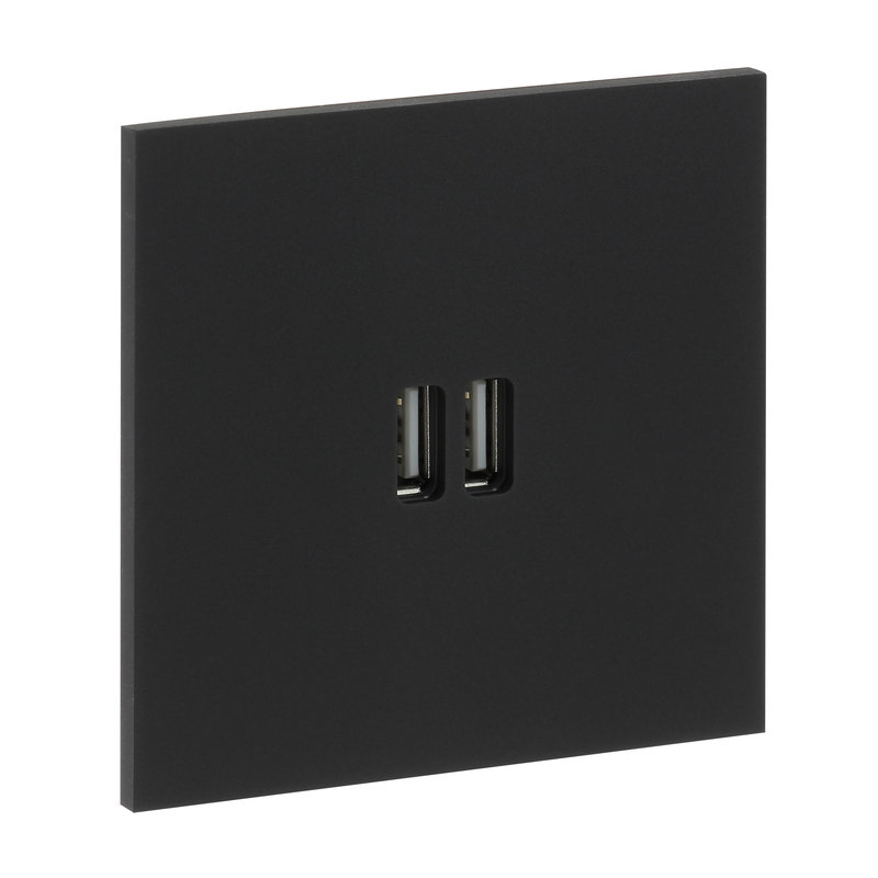 Legrand 67822 - Art d'Arnould univers Epure prise double USB 3A - noir mat