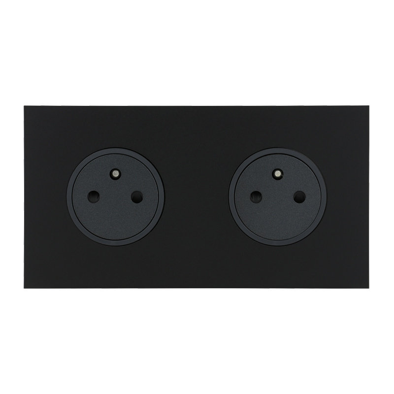 Legrand 67832 - Art d'Arnould univers Epure double prise de courant 2P+T 16A 250V - noir mat