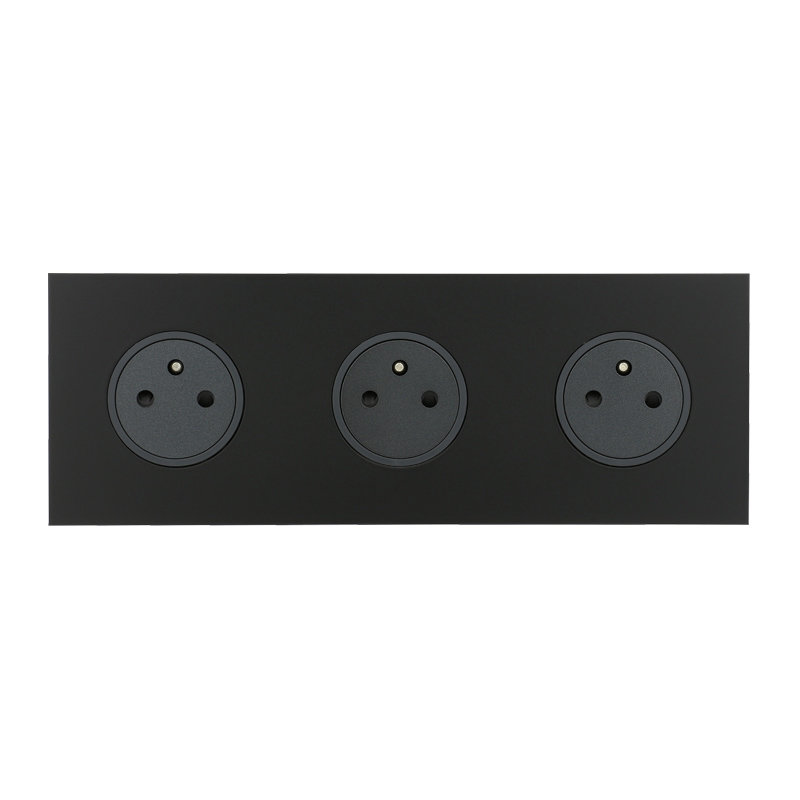 Legrand 67833 - Art d'Arnould univers Epure triple prise de courant 2P+T 16A 250V - noir mat