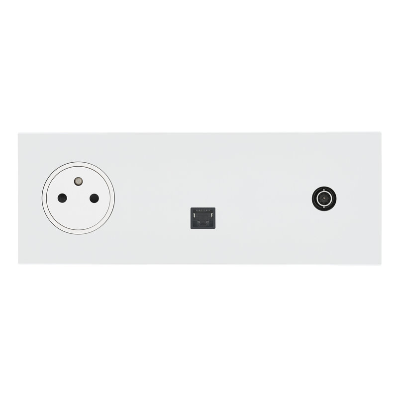 Legrand 67937 - Art d'Arnould univers Epure prise 2P+T, RJ45 + prise télévision - blanc satin