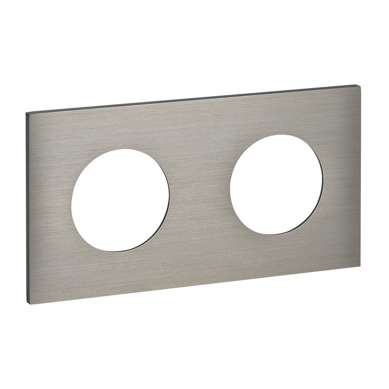 Legrand ARP67432 - Art d'Arnould univers Epure plaque de finition 2x2P+T - Acier brossé