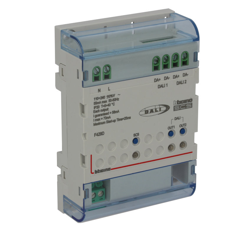 [BTI-BTF429D] Bticino BTF429D - Variateur MH DALI2 2 sorties pour contrôle jusqu'à 32 ballasts - 4 modules DIN