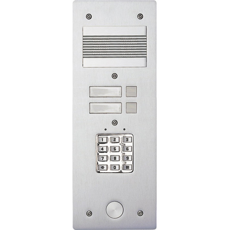 [BTI-308402] Bticino 308402 - Platine de rue Série 200 audio étroite avec clavier codé façade Alu 4mm 2 appels