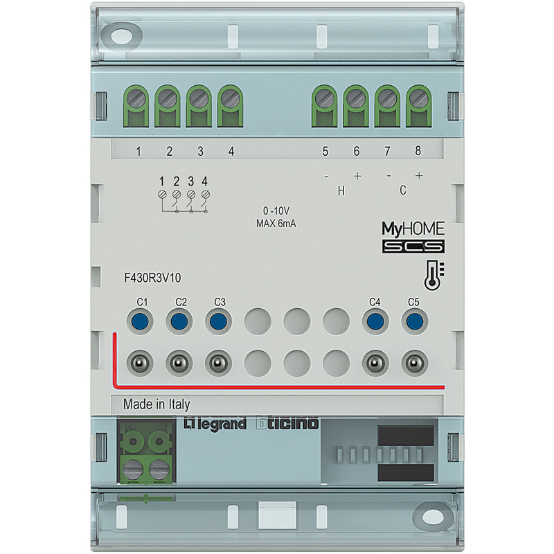 [BTI-F430R3V10] Bticino F430R3V10 - Actionneur modulaire 3 relais et 2 sorties 0V à 10V MyHOME_Up - 4 modules