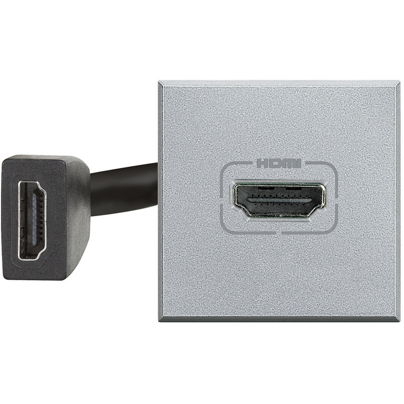 [BTI-HC4284] Bticino HC4284 - Prise HDMI typeA préconnectorisée version 2.0 Axolute - finition Alu - 2 modules