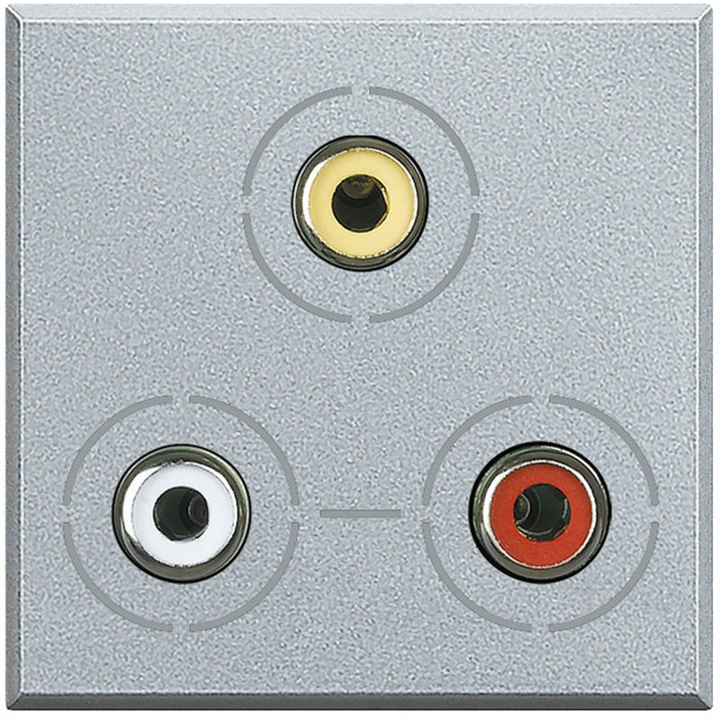 [BTI-HC4283] Bticino HC4283 - Connecteur 3RCA Axolute - finition Alu - 2 modules