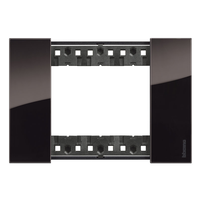 [BTI-BTKA4803DG] Bticino BTKA4803DG - Plaque de finition Living Now Collection Les Noirs 3 modules finition Nuit