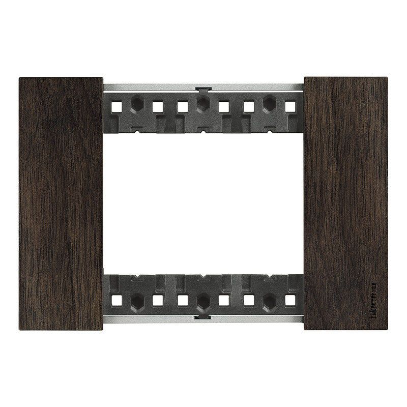 [BTI-BTKA4803LG] Bticino BTKA4803LG - Plaque de finition Living Now Collection Les Noirs 3 modules finition Noyer