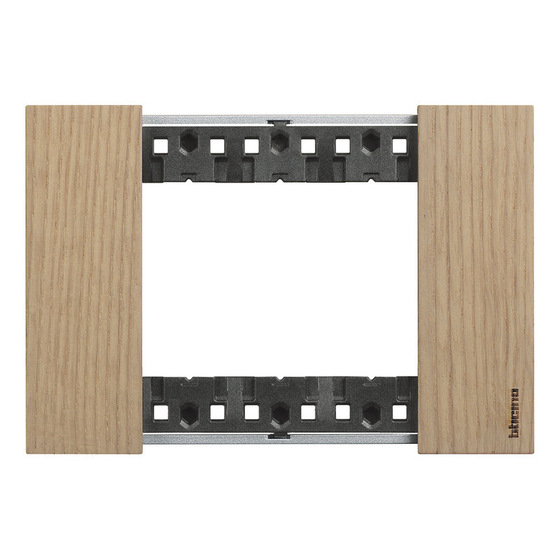 [BTI-BTKA4803LM] Bticino BTKA4803LM - Plaque de finition Living Now Collection Les Sables 3 modules finition Chêne
