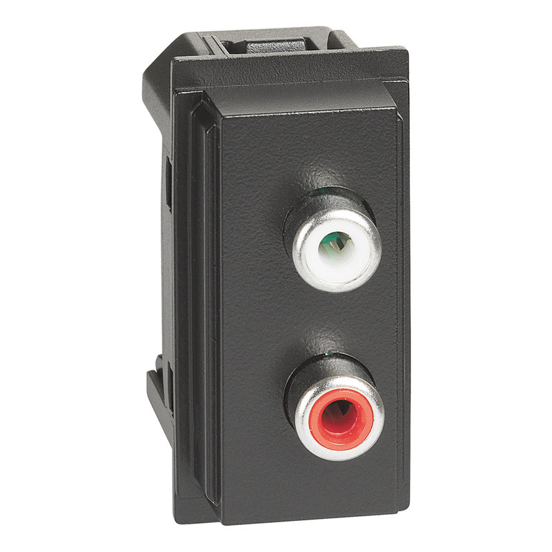 [BTI-BTKG4269R] Bticino BTKG4269R - Prise double RCA Living Now 1 module - noir